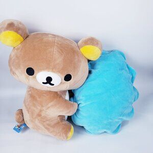 Rilakkuma Bear Plush 14” Holding Blue Cloud New With Tags